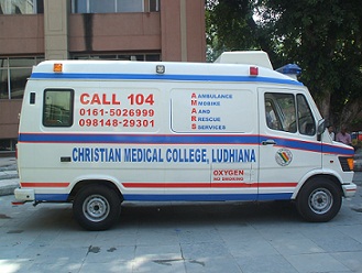 A Christian Medical College Ludhiana ambulance