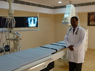 A doctor in the cardiology laboratory at CMC Ludhiana