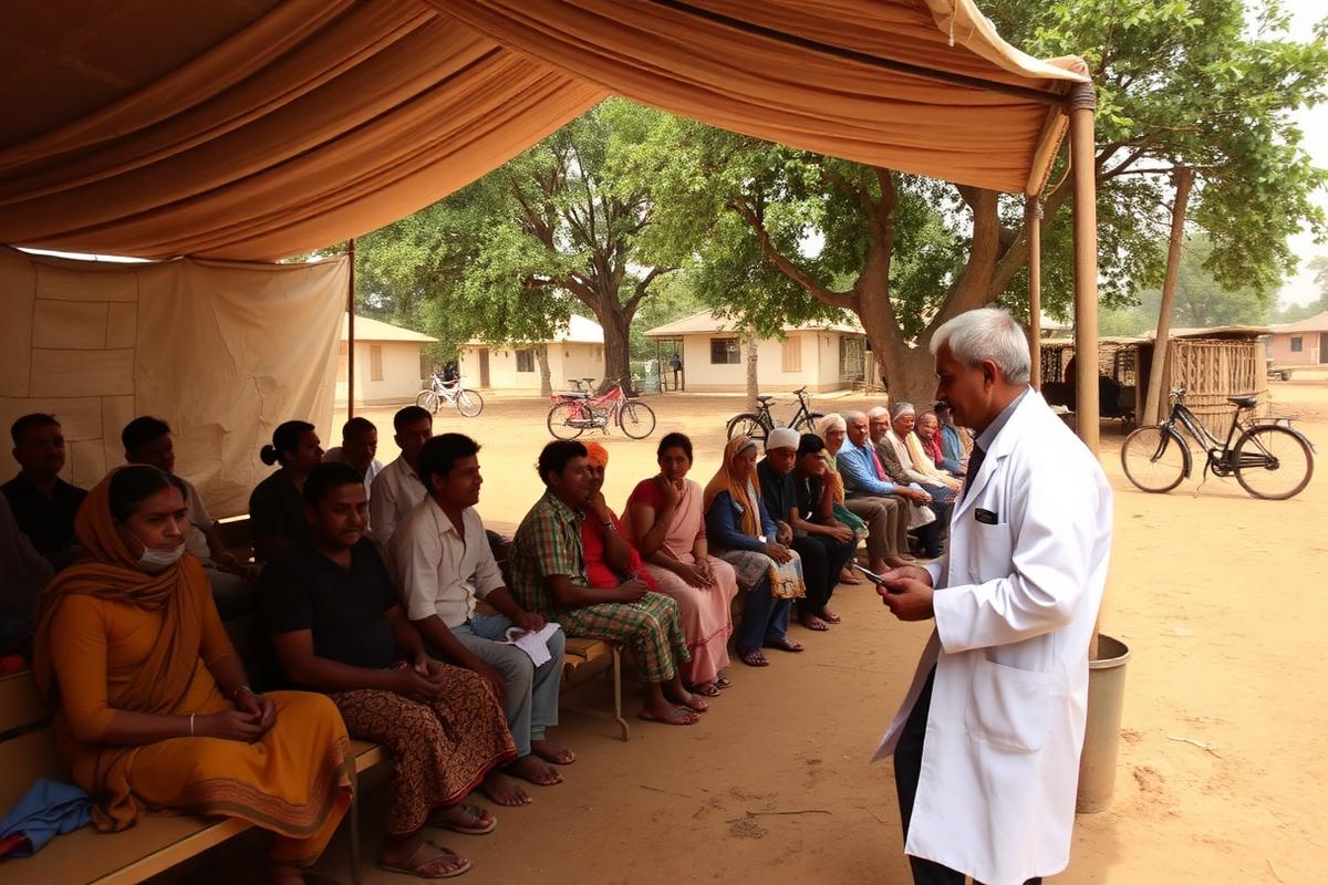 CMC staff and volunteers working together at a medical camp